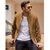 COOFANDY Men’s Casual Varsity Jacket Vintage Lightweight Suede Bomber Jackets(Light Brown)