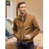 COOFANDY Men’s Casual Varsity Jacket Vintage Lightweight Suede Bomber Jackets(Light Brown)