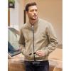 COOFANDY Men’s Casual Varsity Jacket Vintage Lightweight Suede Bomber Jackets(Light Khaki)