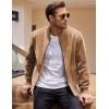 COOFANDY Men’s Casual Varsity Jacket Vintage Lightweight Suede Bomber Jackets(Light Tan)