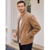 COOFANDY Men’s Casual Varsity Jacket Vintage Lightweight Suede Bomber Jackets(Light Tan)