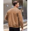COOFANDY Men’s Casual Varsity Jacket Vintage Lightweight Suede Bomber Jackets(Light Tan)