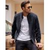 COOFANDY Men’s Casual Varsity Jacket Vintage Lightweight Suede Bomber Jackets(Navy Blue)