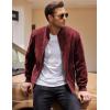 COOFANDY Men’s Casual Varsity Jacket Vintage Lightweight Suede Bomber Jackets(Red)