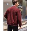COOFANDY Men’s Casual Varsity Jacket Vintage Lightweight Suede Bomber Jackets(Red)