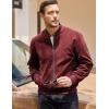 COOFANDY Men’s Casual Varsity Jacket Vintage Lightweight Suede Bomber Jackets(Red)