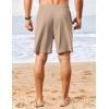 COOFANDY Mens Casual Waffle Shorts Elastic Waist Summer Beach Shorts 7″ Workout Sweat Shorts(Khaki)