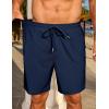 COOFANDY Mens Casual Waffle Shorts Elastic Waist Summer Beach Shorts 7″ Workout Sweat Shorts(Navy Blue)