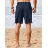 COOFANDY Mens Casual Waffle Shorts Elastic Waist Summer Beach Shorts 7″ Workout Sweat Shorts(Navy Blue)