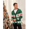 COOFANDY Men’s Christmas Cardigans Ugly Xmas Sweaters Reindeer Snowflake Shawl Collar Knitted Cardigan Sweater(A – Green – B)