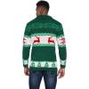 COOFANDY Men’s Christmas Cardigans Ugly Xmas Sweaters Reindeer Snowflake Shawl Collar Knitted Cardigan Sweater(A – Green – B)
