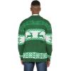 COOFANDY Men’s Christmas Cardigans Ugly Xmas Sweaters Reindeer Snowflake Shawl Collar Knitted Cardigan Sweater(A – Green – a)