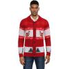 COOFANDY Men’s Christmas Cardigans Ugly Xmas Sweaters Reindeer Snowflake Shawl Collar Knitted Cardigan Sweater(A – Red – C)