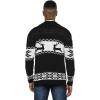 COOFANDY Men’s Christmas Cardigans Ugly Xmas Sweaters Reindeer Snowflake Shawl Collar Knitted Cardigan Sweater(Black)