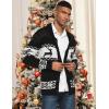 COOFANDY Men’s Christmas Cardigans Ugly Xmas Sweaters Reindeer Snowflake Shawl Collar Knitted Cardigan Sweater(Black)