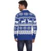COOFANDY Men’s Christmas Cardigans Ugly Xmas Sweaters Reindeer Snowflake Shawl Collar Knitted Cardigan Sweater(Blue-white Snowflake Elk)