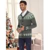 COOFANDY Men’s Christmas Cardigans Ugly Xmas Sweaters Reindeer Snowflake Shawl Collar Knitted Cardigan Sweater(Gray-green-white)