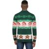 COOFANDY Men’s Christmas Cardigans Ugly Xmas Sweaters Reindeer Snowflake Shawl Collar Knitted Cardigan Sweater(Green Santa Claus)