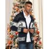 COOFANDY Men’s Christmas Cardigans Ugly Xmas Sweaters Reindeer Snowflake Shawl Collar Knitted Cardigan Sweater(Navy Blue)