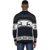 COOFANDY Men’s Christmas Cardigans Ugly Xmas Sweaters Reindeer Snowflake Shawl Collar Knitted Cardigan Sweater(Navy Blue)