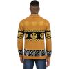 COOFANDY Men’s Christmas Cardigans Ugly Xmas Sweaters Reindeer Snowflake Shawl Collar Knitted Cardigan Sweater(Pumpkin)