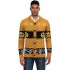 COOFANDY Men’s Christmas Cardigans Ugly Xmas Sweaters Reindeer Snowflake Shawl Collar Knitted Cardigan Sweater(Pumpkin)
