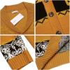 COOFANDY Men’s Christmas Cardigans Ugly Xmas Sweaters Reindeer Snowflake Shawl Collar Knitted Cardigan Sweater(Pumpkin)