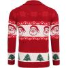 COOFANDY Men’s Christmas Cardigans Ugly Xmas Sweaters Reindeer Snowflake Shawl Collar Knitted Cardigan Sweater(Red Santa Claus)