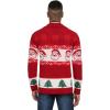 COOFANDY Men’s Christmas Cardigans Ugly Xmas Sweaters Reindeer Snowflake Shawl Collar Knitted Cardigan Sweater(Red Santa Claus)