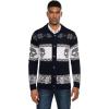 COOFANDY Men’s Christmas Cardigans Ugly Xmas Sweaters Reindeer Snowflake Shawl Collar Knitted Cardigan Sweater(Skeleton)