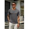 COOFANDY Mens Cotton Henley T-Shirts Short Sleeve Button Casual Basic Tees Work Shirts with Split Side(A-dark Grey)