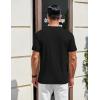 COOFANDY Mens Cotton Henley T-Shirts Short Sleeve Button Casual Basic Tees Work Shirts with Split Side(All Black)