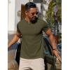 COOFANDY Mens Cotton Henley T-Shirts Short Sleeve Button Casual Basic Tees Work Shirts with Split Side(Army Green)