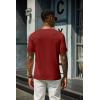 COOFANDY Mens Cotton Henley T-Shirts Short Sleeve Button Casual Basic Tees Work Shirts with Split Side(A-wine Red)