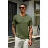 COOFANDY Mens Cotton Henley T-Shirts Short Sleeve Button Casual Basic Tees Work Shirts with Split Side(B-2 Pack Black/Army Green)