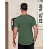 COOFANDY Mens Cotton Henley T-Shirts Short Sleeve Button Casual Basic Tees Work Shirts with Split Side(Dark Green)