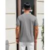 COOFANDY Mens Cotton Henley T-Shirts Short Sleeve Button Casual Basic Tees Work Shirts with Split Side(Grey)