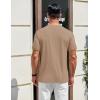 COOFANDY Mens Cotton Henley T-Shirts Short Sleeve Button Casual Basic Tees Work Shirts with Split Side(Khaki)