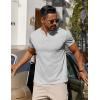 COOFANDY Mens Cotton Henley T-Shirts Short Sleeve Button Casual Basic Tees Work Shirts with Split Side(Light Grey)