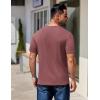 COOFANDY Mens Cotton Henley T-Shirts Short Sleeve Button Casual Basic Tees Work Shirts with Split Side(Red)