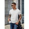 COOFANDY Mens Cotton Henley T-Shirts Short Sleeve Button Casual Basic Tees Work Shirts with Split Side(White)