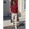 COOFANDY Mens Cotton Henley T-Shirts Short Sleeve Button Casual Basic Tees Work Shirts with Split Side(Wine Red)
