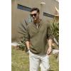 COOFANDY Men’s Cotton Linen Henley T-Shirt Long Sleeve Hippie Casual Beach T-Shirts(Army Green)