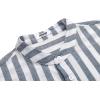 COOFANDY Men’s Cotton Linen Henley T-Shirt Long Sleeve Hippie Casual Beach T-Shirts(Grey Blue Striped)