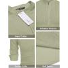COOFANDY Men’s Cotton Linen Henley T-Shirt Long Sleeve Hippie Casual Beach T-Shirts(Light Green)
