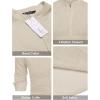 COOFANDY Men’s Cotton Linen Henley T-Shirt Long Sleeve Hippie Casual Beach T-Shirts(Light Khaki)