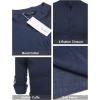 COOFANDY Men’s Cotton Linen Henley T-Shirt Long Sleeve Hippie Casual Beach T-Shirts(Navy Blue)
