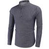 COOFANDY Men’s Cotton Linen Henley T-Shirt Long Sleeve Hippie Casual Beach T-Shirts(Navy Striped)