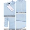 COOFANDY Men’s Cotton Linen Henley T-Shirt Long Sleeve Hippie Casual Beach T-Shirts(Sky Blue)