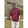 COOFANDY Men’s Cotton Linen Henley T-Shirt Long Sleeve Hippie Casual Beach T-Shirts(Wine Red)